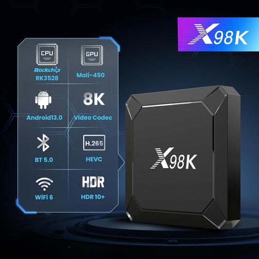 Android 13.0 TV Box, Android Box 8K HDK10+ with 4GB RAM 32GB ROM RK3528 Quad-Core 64bit Cortex-A53 Chipset, Smart TV Box Builtin 2.4G/5G WiFi6 and Bluetooth 5.0 USB3.0